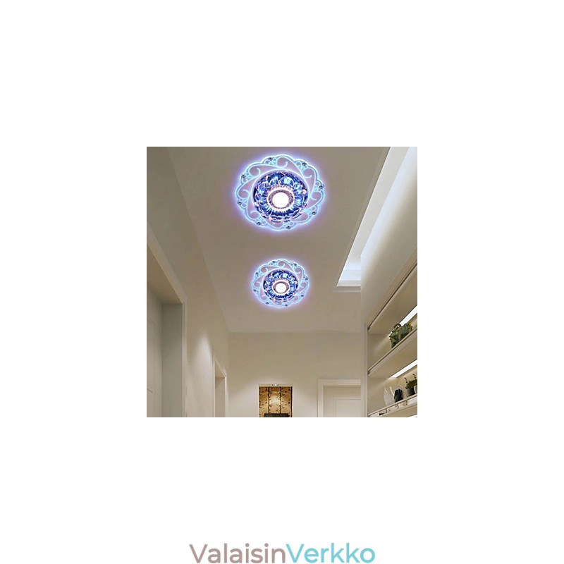 Crystal Kattovalaisin Spotlight SMD 3W Creative Lamp Tube Light Värikäs Väri Dome Light
