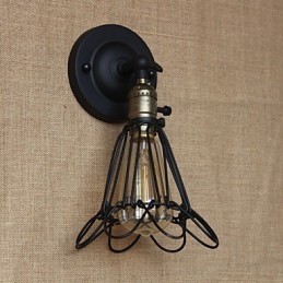 Amerikkalainen teollisuustyylinen koristeellinen seinävalaisin rautaverkkoaita
