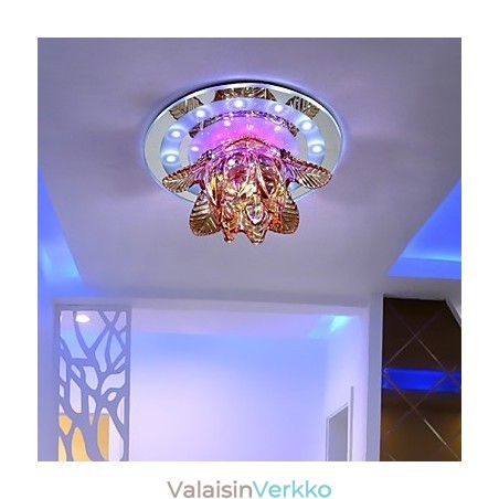 Pyöreä Crystal Idea -kattolampun putkivalo vaimentaa kupolilampun valoa Pyöreä Crystal Idea -kattolampun putkivalo vaimentaa kupolilampun valoa
