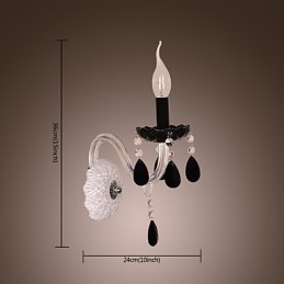 Musta kristalli seinävalaisin kynttiläpolttimolla
