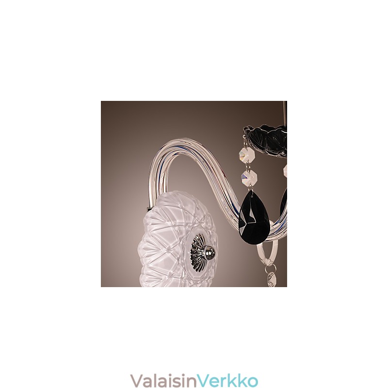 Musta kristalli seinävalaisin kynttiläpolttimolla