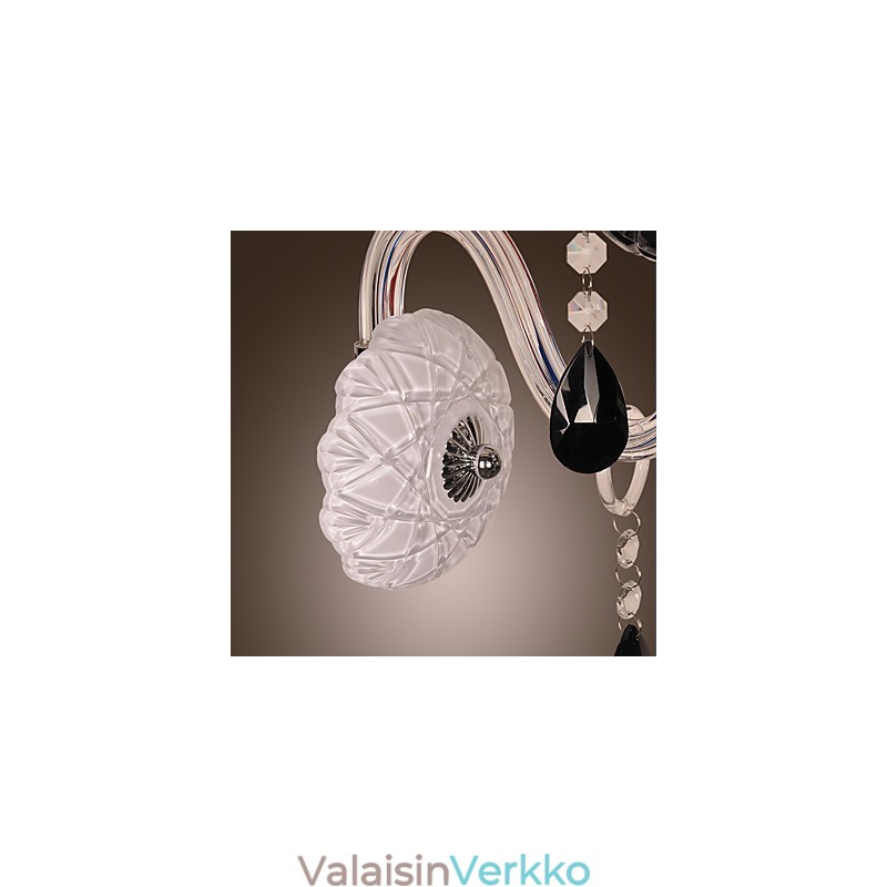 Musta kristalli seinävalaisin kynttiläpolttimolla