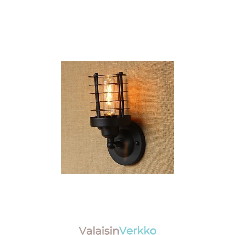 Retro yksinkertainen tyylikäs musta sängyn vieressä käytävä portaat parvekkeen koristeellinen seinävalaisin