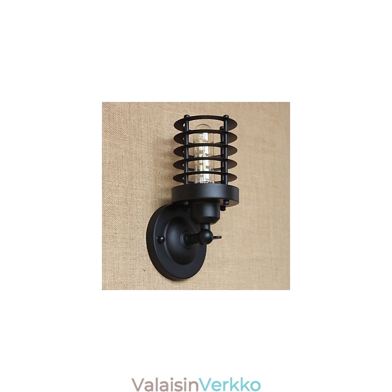 Retro yksinkertainen tyylikäs musta sängyn vieressä käytävä portaat parvekkeen koristeellinen seinävalaisin