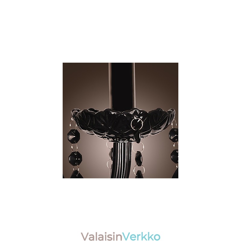 Musta kristalli seinävalaisin kynttiläpolttimolla