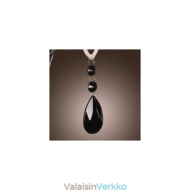Musta kristalli seinävalaisin kynttiläpolttimolla