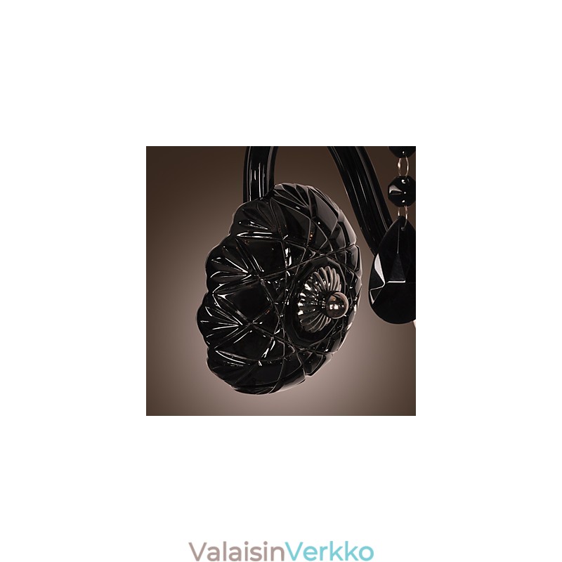 Musta kristalli seinävalaisin kynttiläpolttimolla