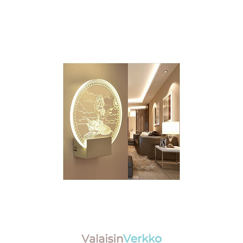 Akryyliseinävalaisin PVC-lamppu Valo moderni nykyaikainen metalli