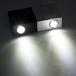 Moderni seinävalaisin puolihopealla puolimustalla Chic Design Cubic Body -runko 2 s