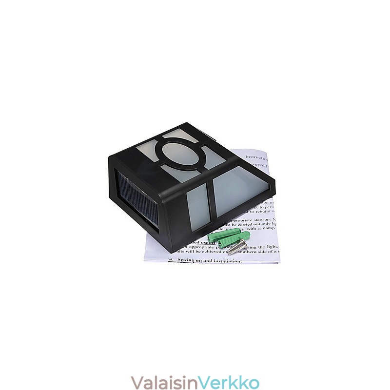 Lämmin keltainen aurinkoenergialla toimiva seinäteline 2 lyhtyvalaisin