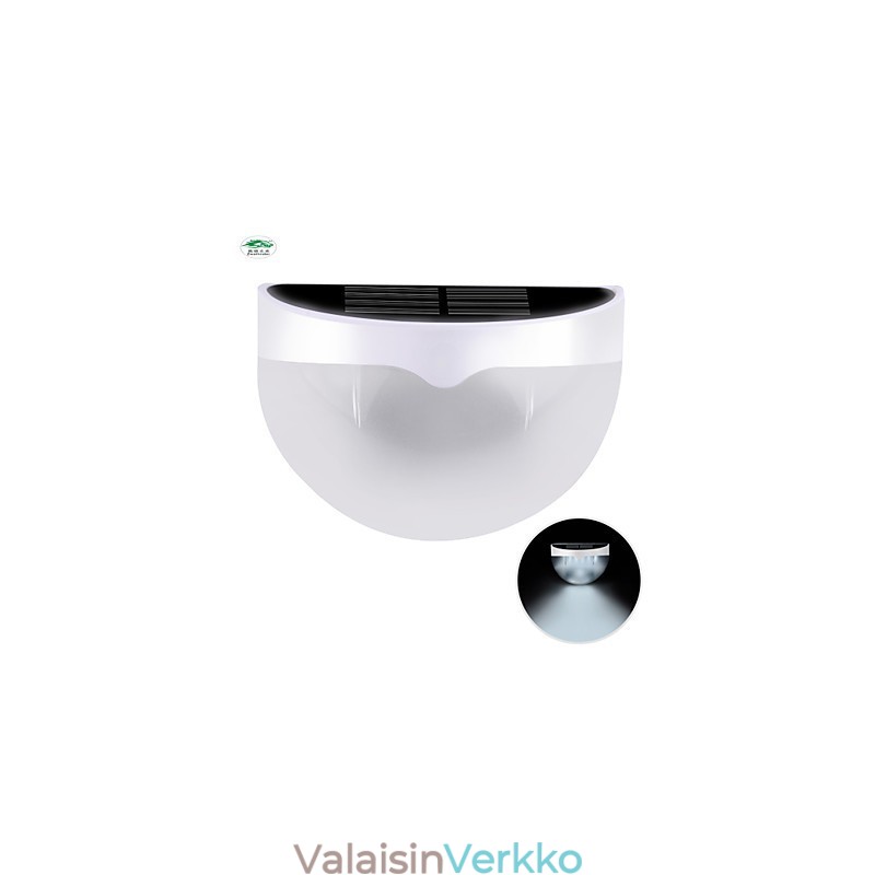 Aurinkoenergialla toimiva vedenpitävä IP55 lamppu valkoinen + musta
