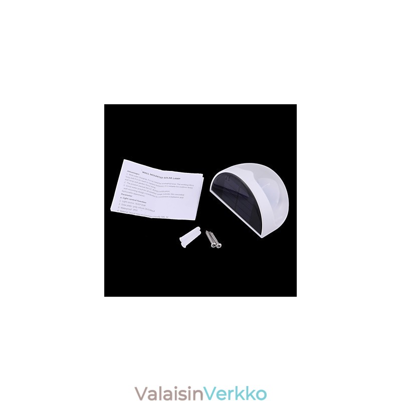 Aurinkoenergialla toimiva vedenpitävä IP55 lamppu valkoinen + musta