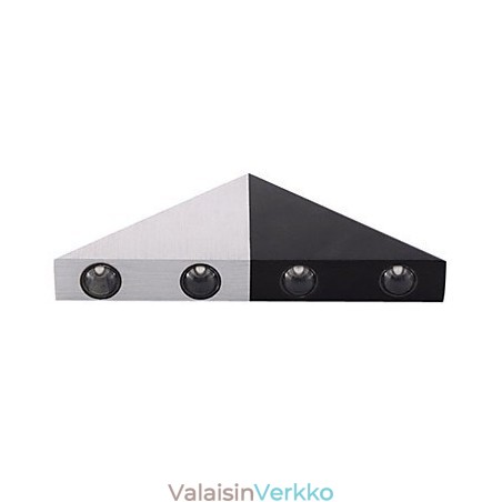 Moderni seinävalaisin mustalla ja hopealla, tyylikkäällä kolmiolla Moderni seinävalaisin mustalla ja hopealla, tyylikkäällä kolmiolla