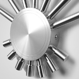 Moderni seinävalaisin sirovalla valolla, viuhkan muotoinen 7 metallitikkua, tyylikäs tyyli