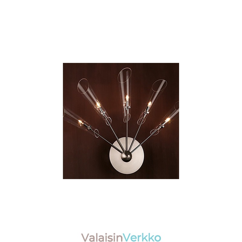 Taiteellinen kristalliseinävalaisin 5 valolla