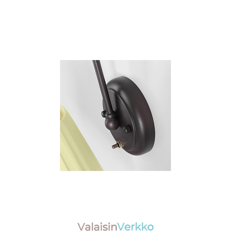 Rautainen seinävalaisin kangasvarjostimella 1 valossa