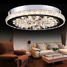 Crystal Flush Mount Moderni, nykyaikainen olohuone, ruokailutila, metalli