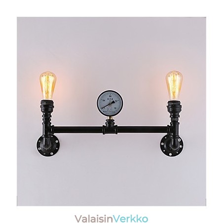 2 Heads Vintage Industrial Pipe Seinävalot Musta Creative Lights Ravintola Kahvila Baari Sisustusvalaistus 2 Heads Vintage Industrial Pipe Seinävalot Musta Creative Lights Ravintola Kahvila Baari Sisustusvalaistus