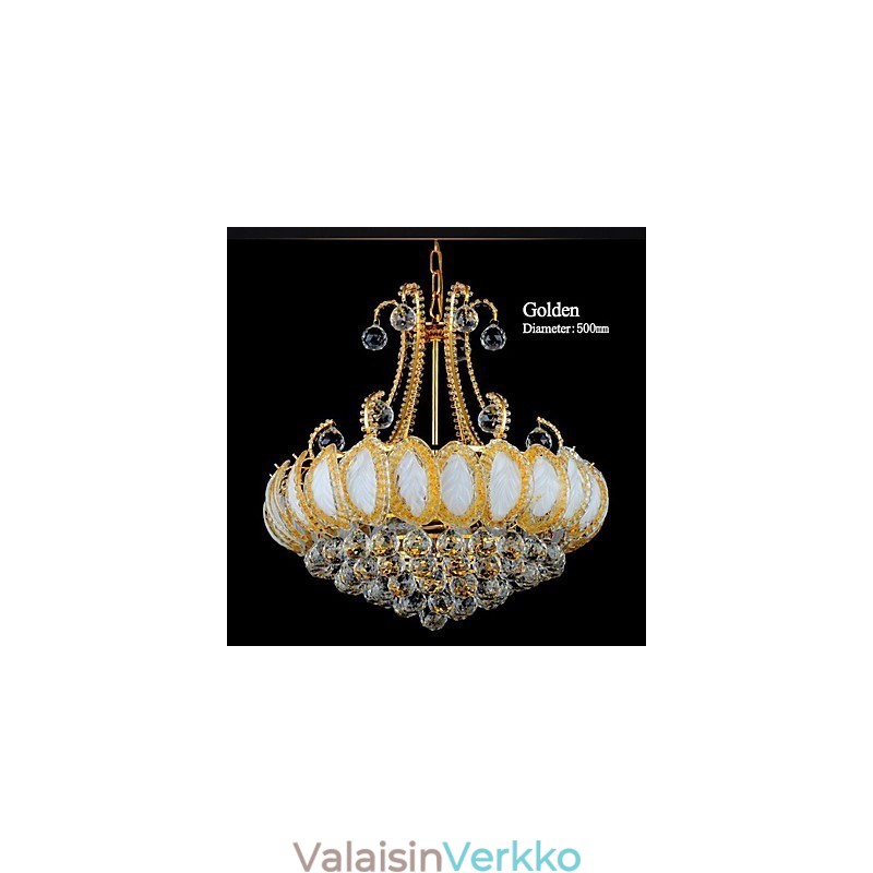 Moderni ylellinen kattokruunu, kristalliriippuvalaisin halkaisija 50 cm, sisältää 8 polttimoa