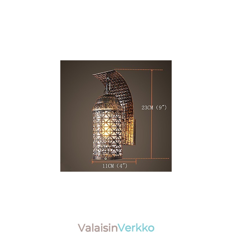 Maalaismainen lodge-maalausominaisuus minityyliselle uplight-seinävalaisimille