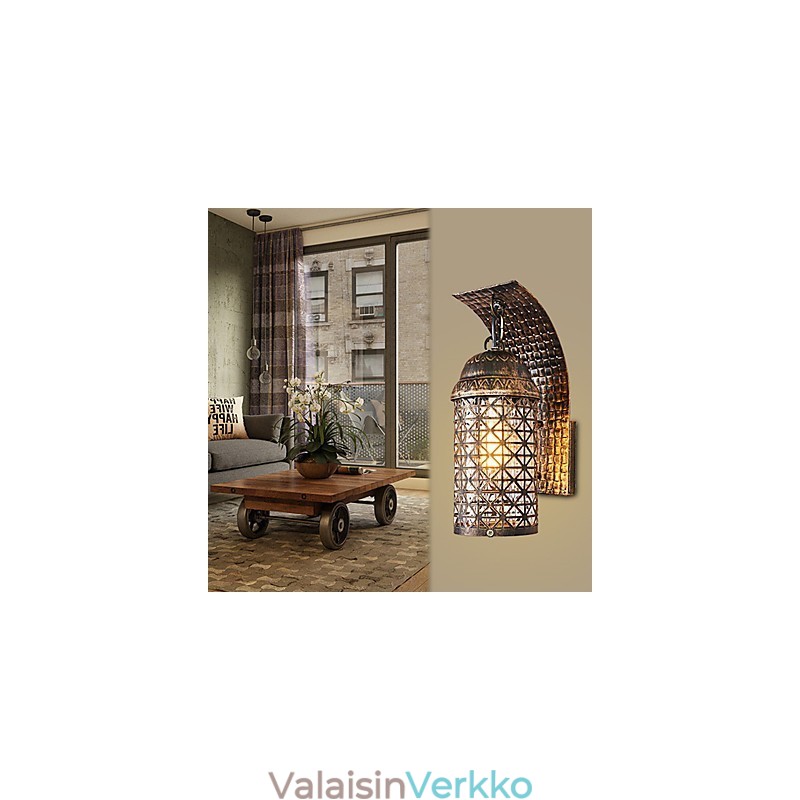 Maalaismainen lodge-maalausominaisuus minityyliselle uplight-seinävalaisimille
