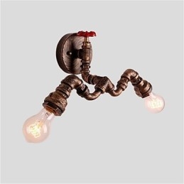 Vintage Industrial Pipe Seinävalot Creative Lights Ravintola Kahvila Baari Koristevalaistus 2 vaalealla maalatulla viimeistelyllä