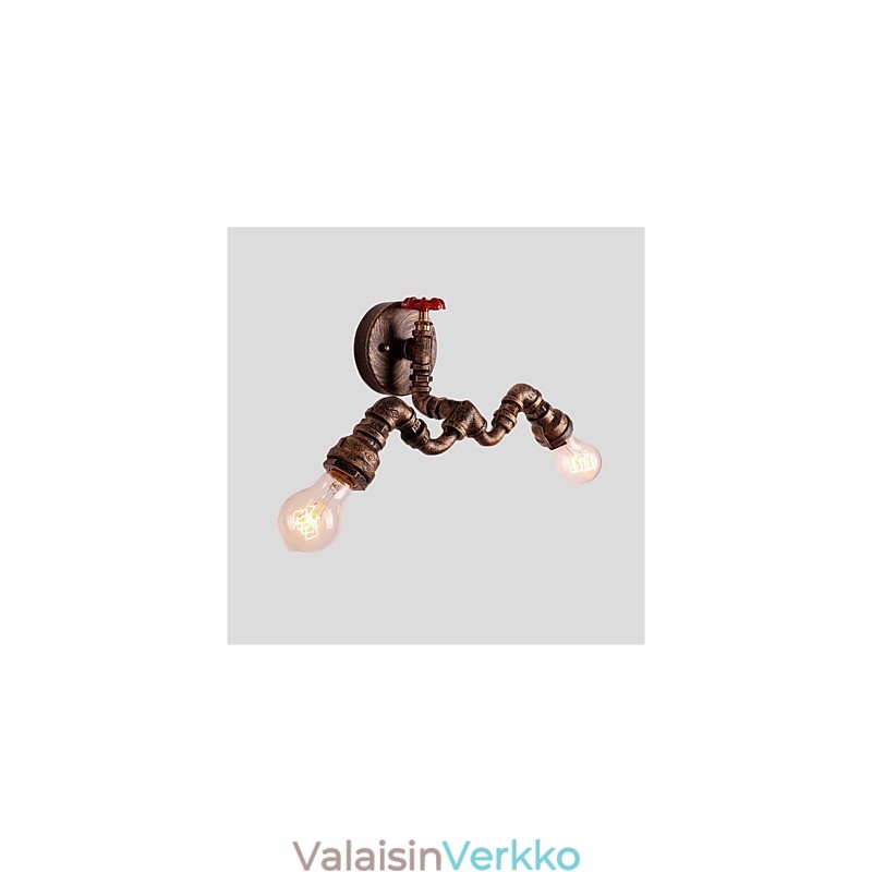 Vintage Industrial Pipe Seinävalot Creative Lights Ravintola Kahvila Baari Koristevalaistus 2 vaalealla maalatulla viimeistelyllä