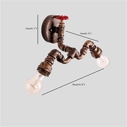 Vintage Industrial Pipe Seinävalot Creative Lights Ravintola Kahvila Baari Koristevalaistus 2 vaalealla maalatulla viimeistelyllä