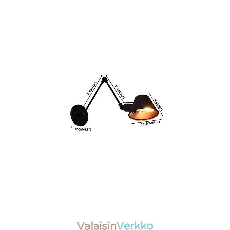 Seinävalaisin Seinälamput Seinärauta seinävalaisin Tyhmä musta valomiekkalamppu seinälle