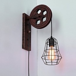 Teollinen retrorautainen seinävalaisin Creative Personality Lift Pulley -seinävalaisin