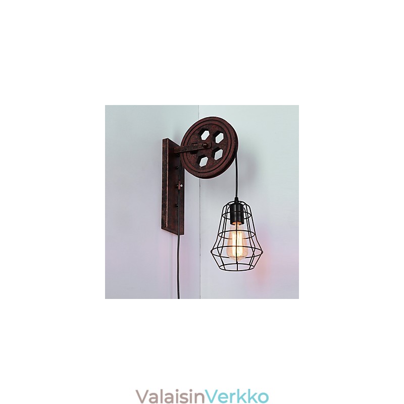 Teollinen retrorautainen seinävalaisin Creative Personality Lift Pulley -seinävalaisin