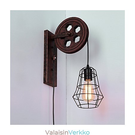 Teollinen retrorautainen seinävalaisin Creative Personality Lift Pulley -seinävalaisin Teollinen retrorautainen seinävalaisin Creative Personality Lift Pulley -seinävalaisin