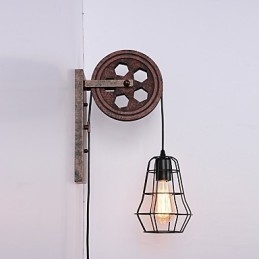 Teollinen retrorautainen seinävalaisin Creative Personality Lift Pulley -seinävalaisin