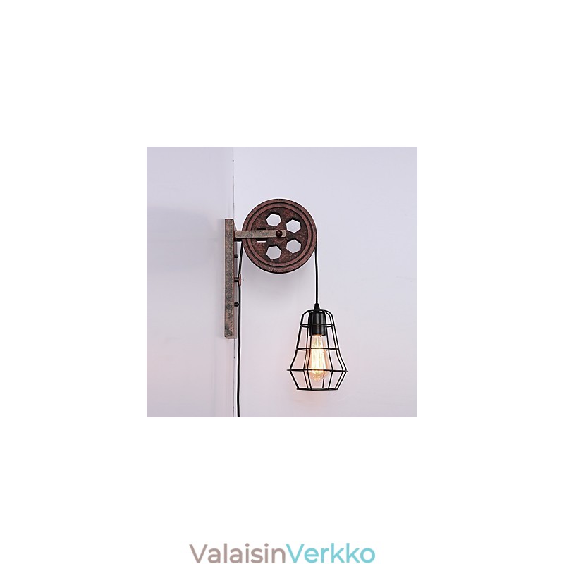 Teollinen retrorautainen seinävalaisin Creative Personality Lift Pulley -seinävalaisin