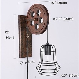 Teollinen retrorautainen seinävalaisin Creative Personality Lift Pulley -seinävalaisin