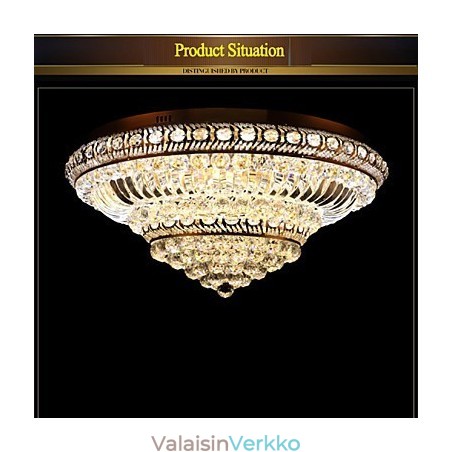 Moderni ylellinen kristallikattovalo, joka vaimentaa kupuvaloa, halkaisija 60 cm Moderni ylellinen kristallikattovalo, joka vaimentaa kupuvaloa, halkaisija 60 cm