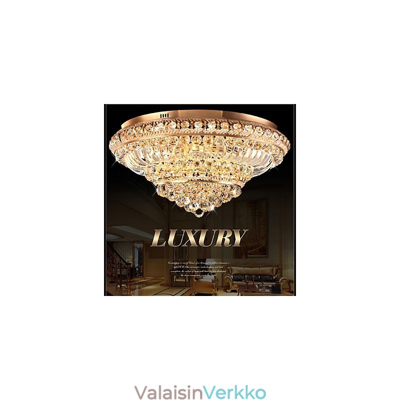 Moderni ylellinen kristallikattovalo, joka vaimentaa kupuvaloa, halkaisija 60 cm