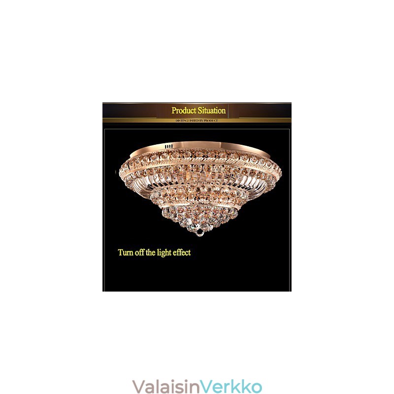 Moderni ylellinen kristallikattovalo, joka vaimentaa kupuvaloa, halkaisija 60 cm