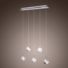Moderni nykyaikainen Island Crystal -kromiriippuvalaisin