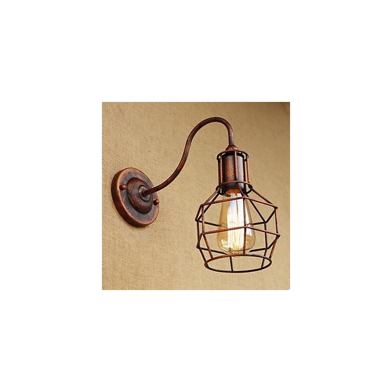 Iron Art pitkä käsivarsi nostalginen ja retro luova hahmo ruosteväri työhuone Olohuone Amerikkalaisen seinävalaisimen pää