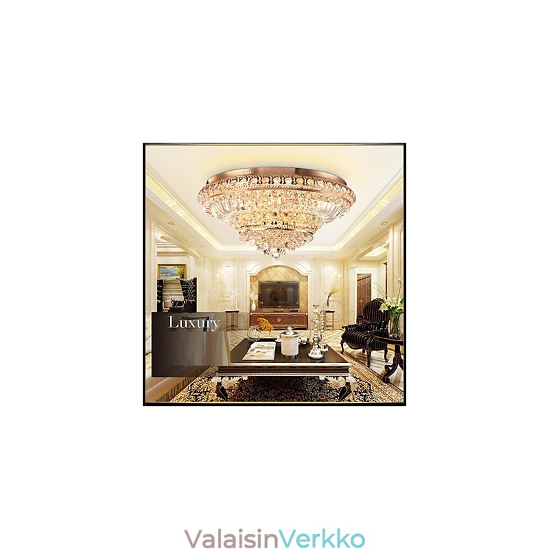 Moderni ylellinen kristallikattovalo, joka vaimentaa kupuvaloa, halkaisija 60 cm