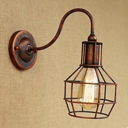 Iron Art pitkä käsivarsi nostalginen ja retro luova hahmo ruosteväri työhuone Olohuone Amerikkalaisen seinävalaisimen pää