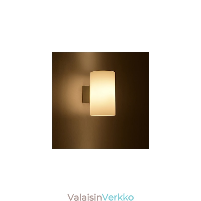Lasinen seinävalaisin metallijalustalle ja lasivarjostimelle makuuhuoneen valoon