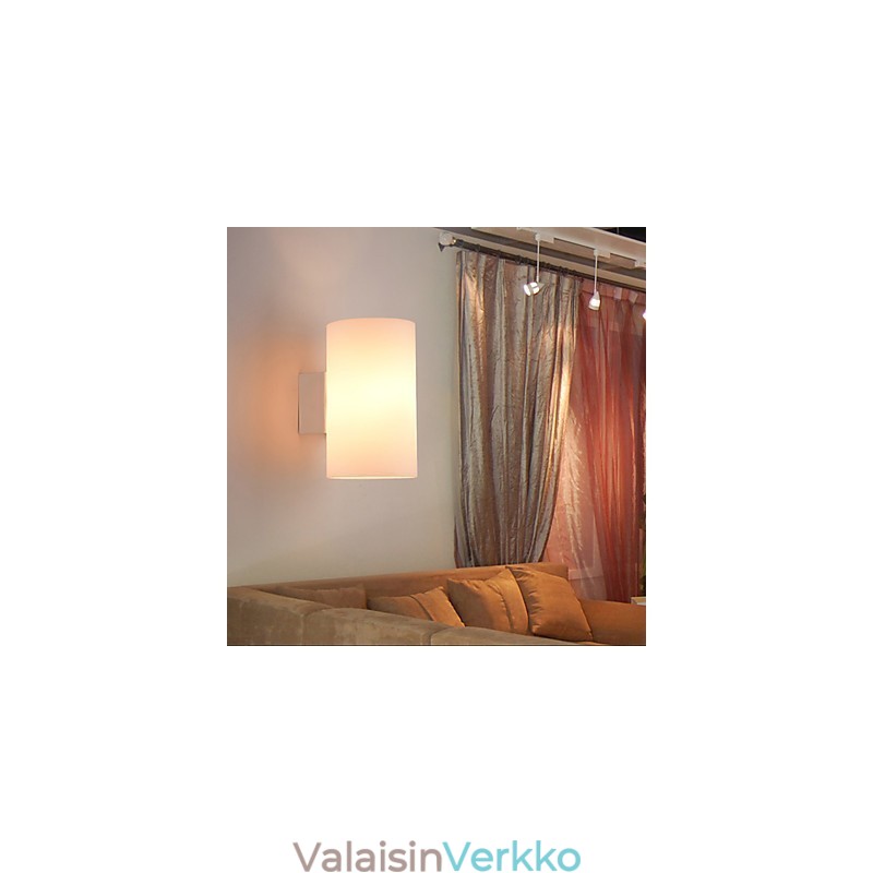 Lasinen seinävalaisin metallijalustalle ja lasivarjostimelle makuuhuoneen valoon
