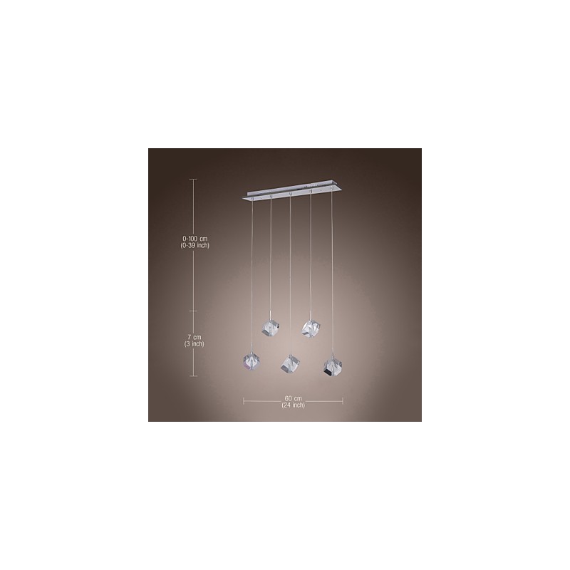 Moderni nykyaikainen Island Crystal -kromiriippuvalaisin