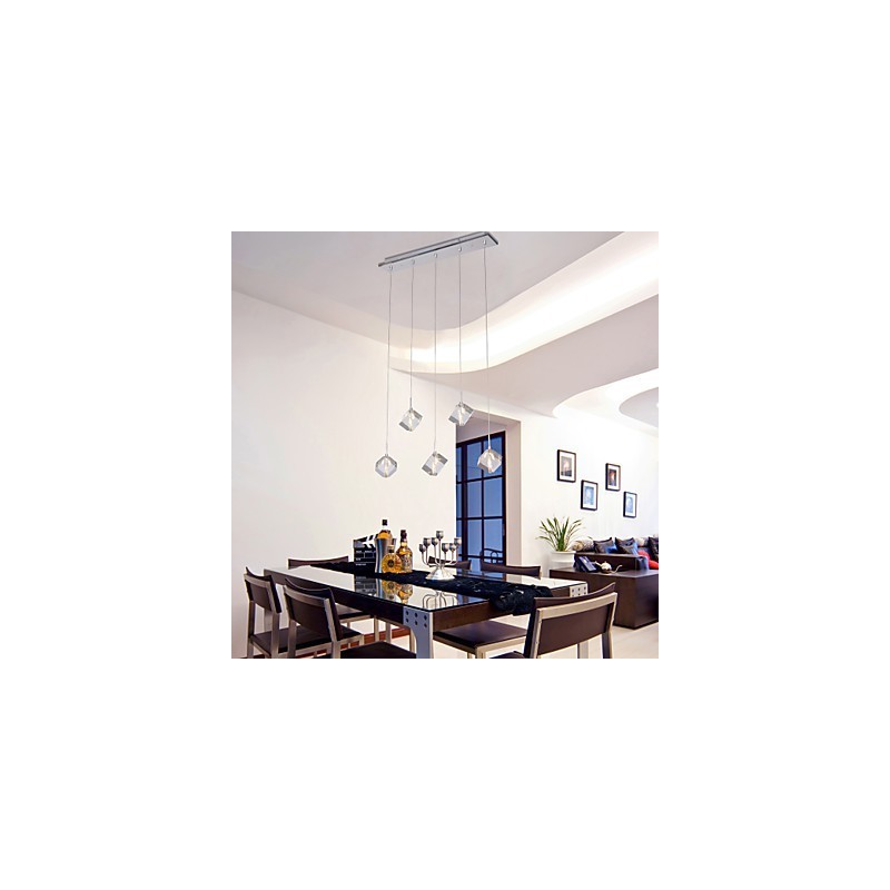 Moderni nykyaikainen Island Crystal -kromiriippuvalaisin