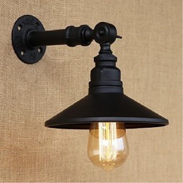 Industrial Style Nordic Water Pipe Seinävalaisin Seinävalaisin Musta