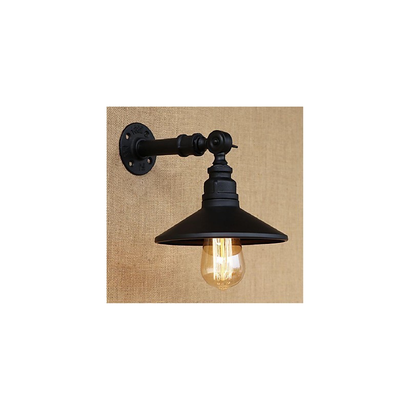 Industrial Style Nordic Water Pipe Seinävalaisin Seinävalaisin Musta