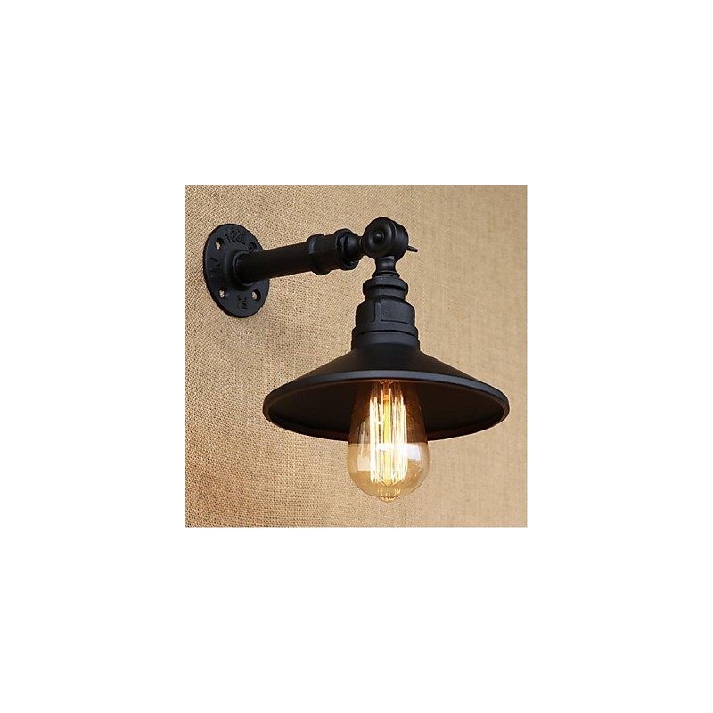 Industrial Style Nordic Water Pipe Seinävalaisin Seinävalaisin Musta
