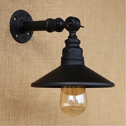 Industrial Style Nordic Water Pipe Seinävalaisin Seinävalaisin Musta